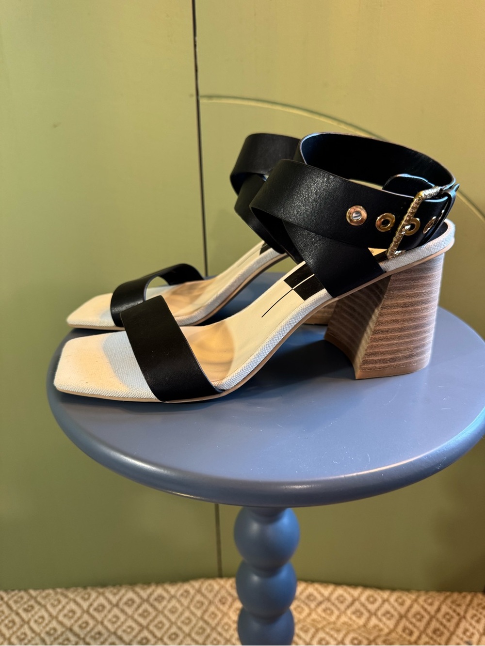 Dolce Vita Black Strappy Block-Heel Sandals - Picture 4 of 5